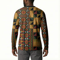 African American Quilt Kente Fusion Button Sweatshirt Version 2