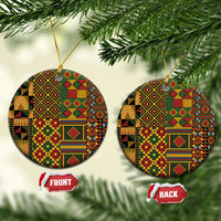 African American Quilt Kente Fusion Ceramic Ornament Version 2