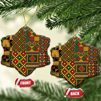 African American Quilt Kente Fusion Ceramic Ornament Version 2