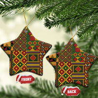 African American Quilt Kente Fusion Ceramic Ornament Version 2