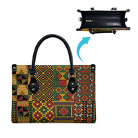 African American Quilt Kente Fusion Leather Bag Version 2
