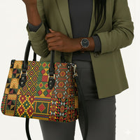 African American Quilt Kente Fusion Leather Bag Version 2