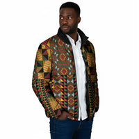 African American Quilt Kente Fusion Padded Jacket Version 2