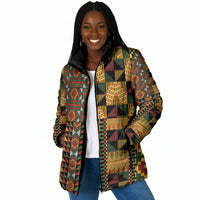 African American Quilt Kente Fusion Padded Jacket Version 2