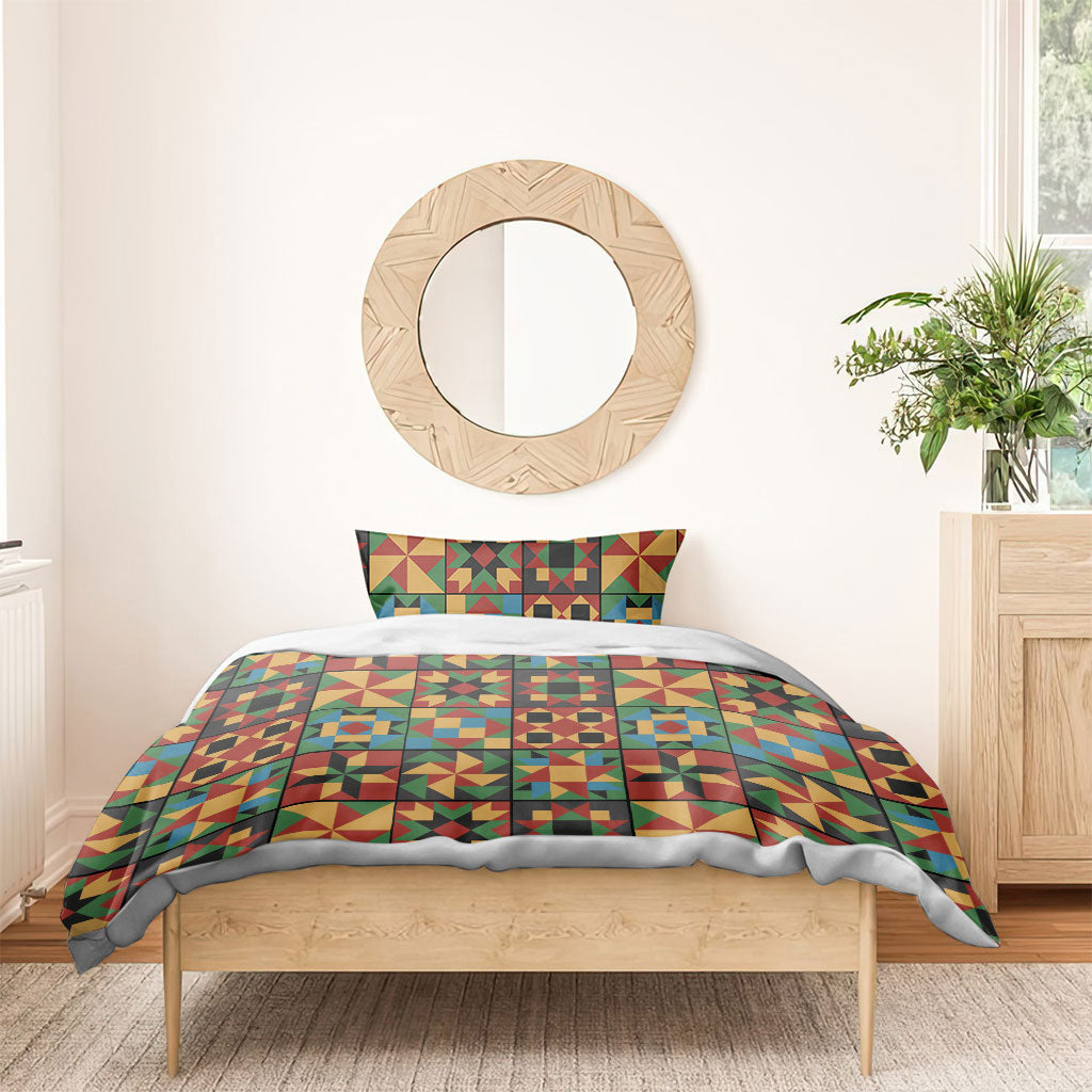 African American Quilt Inspired Bedding Set Freedom Quilt Symbolic Patchwork