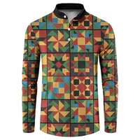 African American Quilt Inspired Button Sweatshirt Freedom Quilt Symbolic Patchwork