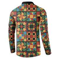 African American Quilt Inspired Button Sweatshirt Freedom Quilt Symbolic Patchwork