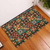 African American Quilt Inspired Rubber Doormat Freedom Quilt Symbolic Patchwork