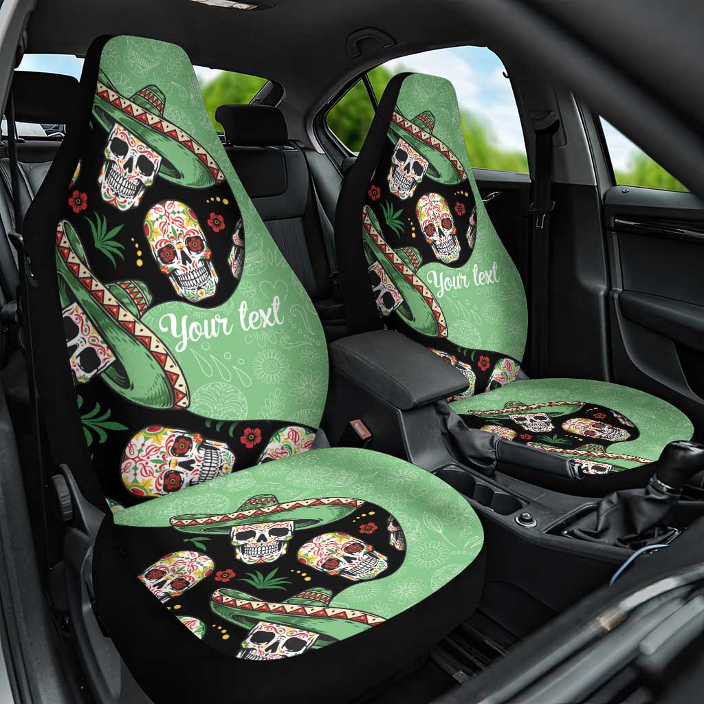 Mexican Sugar Skull Personalized Car Seat Cover Dia de Los Muertos Vibe LT9 - Wonder Print Shop