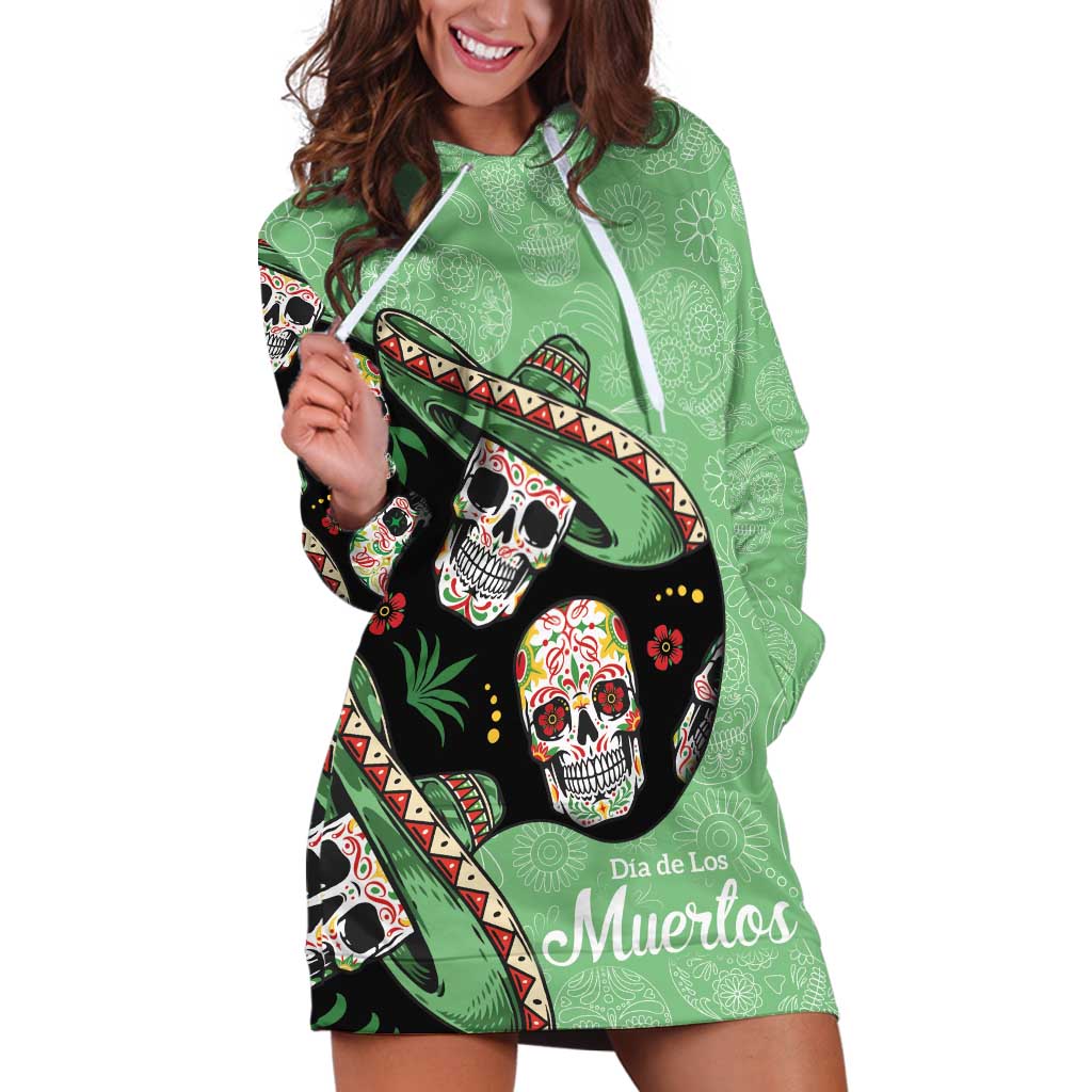 Mexican Sugar Skull Personalized Hoodie Dress Dia de Los Muertos Vibe - Wonder Print Shop