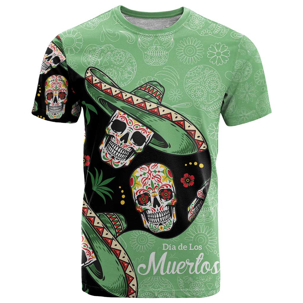 Mexican Sugar Skull Personalized T Shirt Dia de Los Muertos Vibe