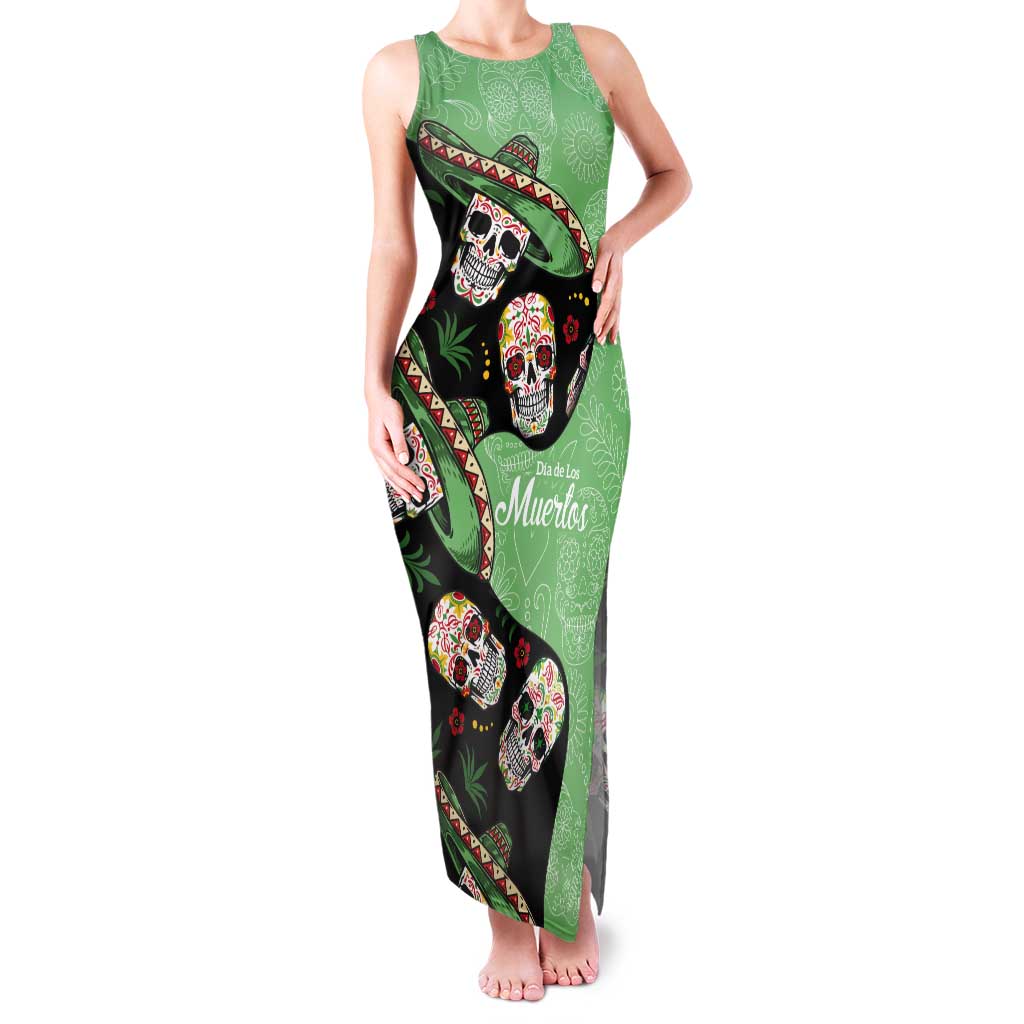 Mexican Sugar Skull Personalized Tank Maxi Dress Dia de Los Muertos Vibe