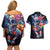 Mexican La Calaca and Butterfly Couples Matching Off Shoulder Short Dress and Hawaiian Shirt Skull Day Of The Dead LT9 - Wonder Print Shop