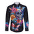 Mexican La Calaca and Butterfly Long Sleeve Button Shirt Skull Day Of The Dead