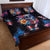 Mexican La Calaca and Butterfly Quilt Bed Set Skull Day Of The Dead