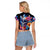 Mexican La Calaca and Butterfly Raglan Cropped T Shirt Skull Day Of The Dead