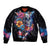 Mexican La Calaca and Butterfly Sleeve Zip Bomber Jacket Skull Day Of The Dead