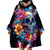 Mexican La Calaca and Butterfly Wearable Blanket Hoodie Skull Day Of The Dead