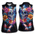 Mexican La Calaca and Butterfly Women Sleeveless Polo Shirt Skull Day Of The Dead