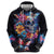 Mexican La Calaca and Butterfly Zip Hoodie Skull Day Of The Dead