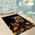 Mexican La Calaca and Marigold Flowers Area Rug Skull Day Of The Dead LT9 - Wonder Print Shop