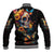 Mexican La Calaca and Marigold Flowers Baseball Jacket Skull Day Of The Dead LT9 - Wonder Print Shop