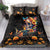 Mexican La Calaca and Marigold Flowers Bedding Set Skull Day Of The Dead