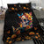 Mexican La Calaca and Marigold Flowers Bedding Set Skull Day Of The Dead