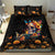 Mexican La Calaca and Marigold Flowers Bedding Set Skull Day Of The Dead