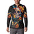 Mexican La Calaca and Marigold Flowers Button Sweatshirt Skull Day Of The Dead