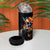 Mexican La Calaca and Marigold Flowers 4 in 1 Can Cooler Tumbler Skull Day Of The Dead