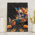 Mexican La Calaca and Marigold Flowers Canvas Wall Art Skull Day Of The Dead