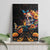 Mexican La Calaca and Marigold Flowers Canvas Wall Art Skull Day Of The Dead