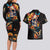 Mexican La Calaca and Marigold Flowers Couples Matching Long Sleeve Bodycon Dress and Hawaiian Shirt Skull Day Of The Dead LT9 - Wonder Print Shop