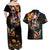 Mexican La Calaca and Marigold Flowers Couples Matching Off Shoulder Maxi Dress and Hawaiian Shirt Skull Day Of The Dead LT9 - Wonder Print Shop