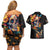 Mexican La Calaca and Marigold Flowers Couples Matching Off Shoulder Short Dress and Hawaiian Shirt Skull Day Of The Dead LT9 - Wonder Print Shop