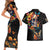 Mexican La Calaca and Marigold Flowers Couples Matching Short Sleeve Bodycon Dress and Hawaiian Shirt Skull Day Of The Dead LT9 - Wonder Print Shop