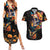 Mexican La Calaca and Marigold Flowers Couples Matching Summer Maxi Dress and Hawaiian Shirt Skull Day Of The Dead LT9 - Wonder Print Shop