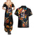 Mexican La Calaca and Marigold Flowers Couples Matching Summer Maxi Dress and Hawaiian Shirt Skull Day Of The Dead LT9 - Wonder Print Shop