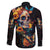 Mexican La Calaca and Marigold Flowers Family Matching Long Sleeve Bodycon Dress and Hawaiian Shirt Skull Day Of The Dead