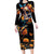 Mexican La Calaca and Marigold Flowers Family Matching Long Sleeve Bodycon Dress and Hawaiian Shirt Skull Day Of The Dead