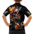 Mexican La Calaca and Marigold Flowers Family Matching Off Shoulder Short Dress and Hawaiian Shirt Skull Day Of The Dead