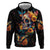 Mexican La Calaca and Marigold Flowers Hoodie Skull Day Of The Dead - Wonder Print Shop