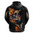 Mexican La Calaca and Marigold Flowers Hoodie Skull Day Of The Dead - Wonder Print Shop