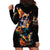 Mexican La Calaca and Marigold Flowers Hoodie Dress Skull Day Of The Dead - Wonder Print Shop