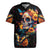 Mexican La Calaca and Marigold Flowers Rugby Jersey Skull Day Of The Dead