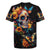 Mexican La Calaca and Marigold Flowers Rugby Jersey Skull Day Of The Dead