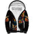 Mexican La Calaca and Marigold Flowers Sherpa Hoodie Skull Day Of The Dead