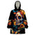 Mexican La Calaca and Marigold Flowers Wearable Blanket Hoodie Skull Day Of The Dead