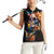 Mexican La Calaca and Marigold Flowers Women Sleeveless Polo Shirt Skull Day Of The Dead